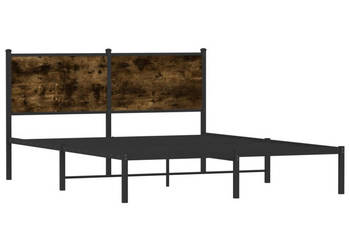 Łóżko Czarne Metalowe Rama Łóżka Metalowa Ze Stelażem 150x200 cm WM-4007669