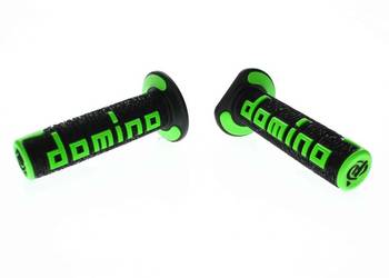 DOMINO GRIPY MANETKI CROSSOWE ENDURO CZARNE/ZIELONE 22 mm