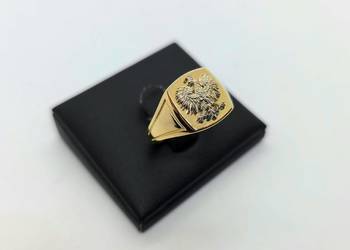 Nowy złoty sygnet z orłem próby 585 - 6,10g (Rozmiar 22)