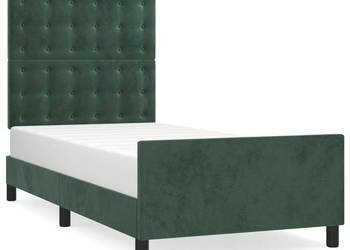 Rama łóżka bez materaca ciemnozielone aksamitne 90x200 cm WM-3125980