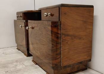 art Deco szafki nocne design  nakastliki do sypialni orzech vintage