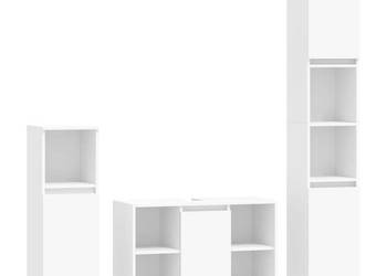 3-cz. zestaw mebli łazienkowych biały materiał drewnopochodny WM-3190291