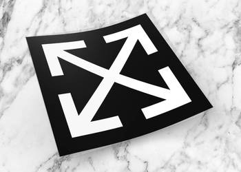 Naklejka OFFWHITE 6 x 6 cm off white supreme usa #1