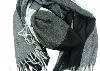 Chusta Szalik apaszka casmire -, ciepla puszysta gruby/szachownica