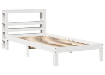 Rama łóżka z zagłówkiem bez materaca biała 90x200 cm WM-3306042