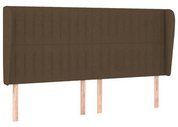 Zagłówek uszak ciemnobrązowy 203x23x118/128 cm tkanina WM-3118219