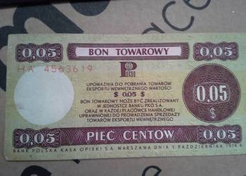 Bon towarowy 5 centów