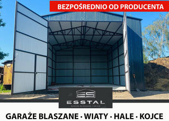 GRAFITOWY Garaż Blaszany | Wysokie ściany | Wiaty  Hale | - ESSTAL-