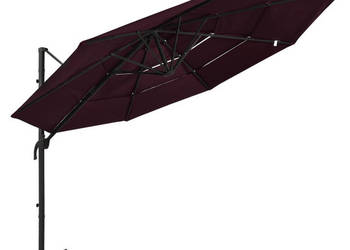 4-poziomowy parasol na aluminiowym słupku bordowy 3x3 m WM-313832