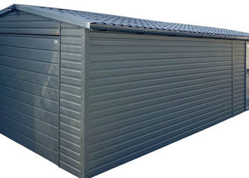 Garaż blaszany 4x6m wiata 1m brama drzwi okno rynna GP652-