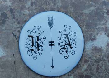 Środek soczewki wahadła starego zegara tzw porcelanka 53mm