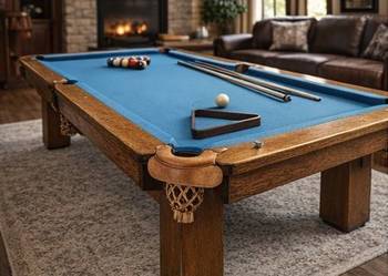 Bilard stół DREWNIANY kamień skóra jak nowy gwarancja DOWÓZ pool do św9