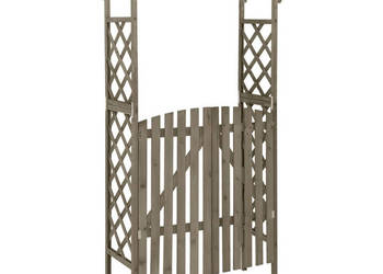 Pergola z furtką 116x40x204 cm szara lite drewno jodłowe WM-316393