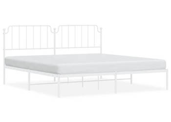Łóżko Metalowe Białe Rama Łóżka Ze Stelażem Biała 200x200 cm WM-373943