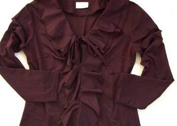 HENNES burgundowa Bluzka Falbanka 40