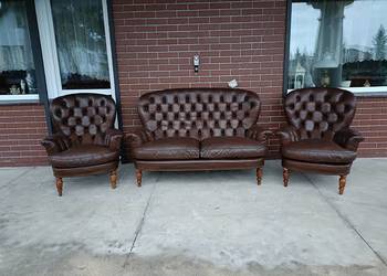 Sprzedam sofa plus dwa fotele ze skóry Ludwik