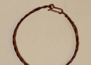 Bransoletka z miedzi – splot krzyżowy, opalana i polerowana