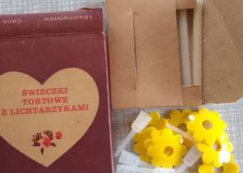 Nowe świeczki tortowe z lichtarzykami Gniewkowo PRL Nowe świeczki tortowe z lichtarzykami Gniewkowo PRL
