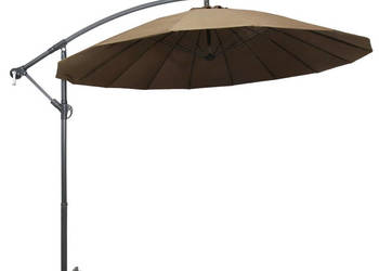 Wiszący parasol ogrodowy taupe 3 m słupek aluminiowy WM-47223
