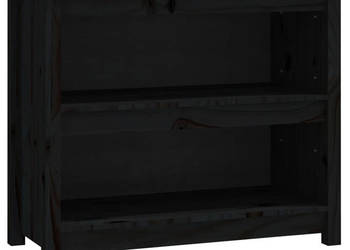 Regał na książki czarny 80x35x68 cm lite drewno sosnowe WM-821678