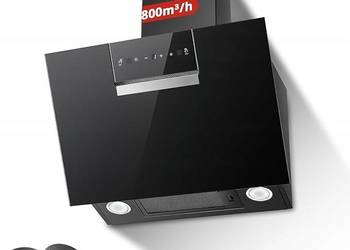 SNDOAS okap kuchenny 60 cm, czarny, klasa A++, 800 m³/h