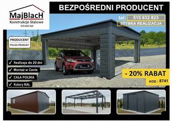 A41-WIATA OTWARTA / ALTANA /CAROPORT na pojazd / ZADASZENIE   Maj-Blach