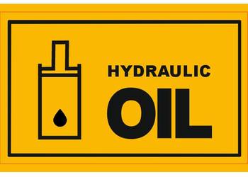 Naklejka ostrzegawcza miejsce zbiornika / wlewu oleju hydraulicznego