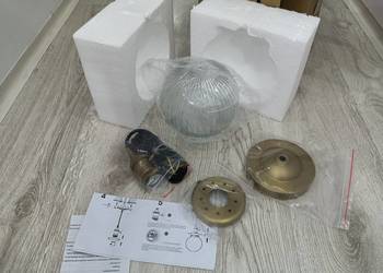 Lampa wisząca sufitowa klosz ładna mosiądz