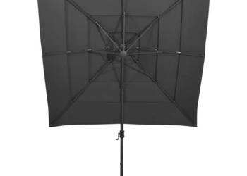 4-poziomowy parasol na aluminiowym słupku antracyt 250x250 cm WM-313822