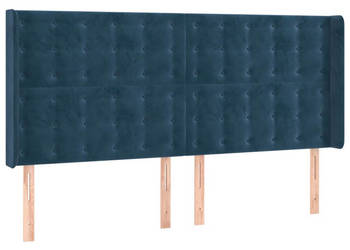 Zagłówek uszak ciemnoniebieski 203x16x118/128 cm aksamit WM-3120084