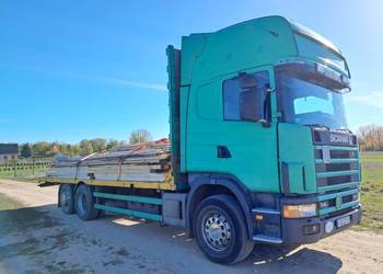 Zestaw Scania R124 Z Przyczepą Laweta, Pomoc Drogowa, Najazd, Platforma .