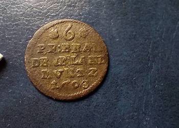 Stare monety 6 fenig 1693 Niemcy srebro