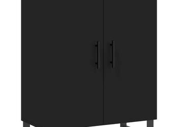 Szafka czarna 695x34x90 cm materiał drewnopochodny WM-827749