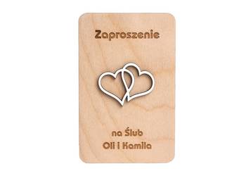 Zaproszenie Prestiżowe Z DREWNIANĄ OKŁADKĄ E7