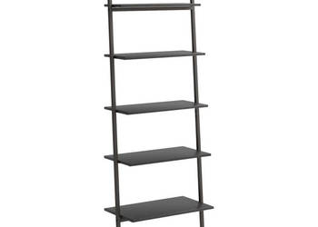 Regał drabina z 5 półkami czarny 64x34x1855 cm WM-336378
