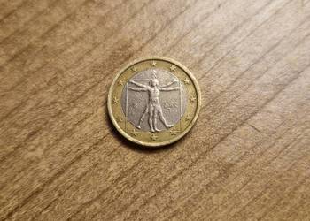 Unikatowa moneta 1 euro 2002 Leonardo da Vinci