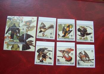Burkina Faso 1985  MNH Mi. 717/22 Fauna Ptaki J. Audubon  a