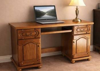 Biurko Stylowe 140 ` Dąb Rustikal Śliczny Brunat Bekas Nowe