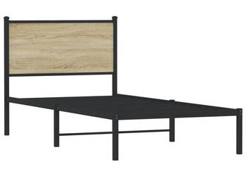 Łóżko Czarne Metalowe Rama Łóżka Metalowa Ze Stelażem 90x200 cm WM-4007709