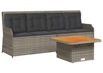 3-cz. zestaw wypoczynkowy do ogrodu poduszki szary rattan PE WM-3262102