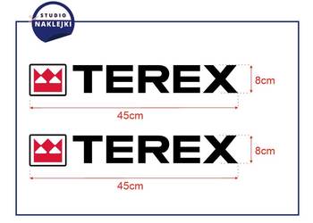 Naklejki Terex 2szt 45x8cm Koparka Ładowarka czarne/białe