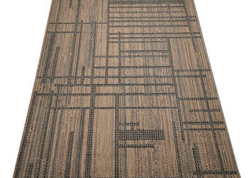DYWAN SZNURKOWY SIZAL 120X170 CM 988 BLACK/COFFE ANTYPOŚLIZGOWY PŁASKOTKANY