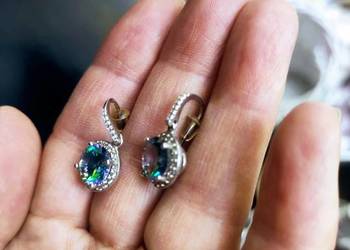 Made in italy śliczne kolczyki srebro z kamieniami niczym topaz mistyczny Made in italy śliczne kolczyki srebro z kamieniami niczym topaz mistyczny