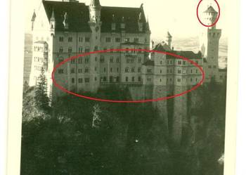 Stara fotografia Zamek Neuschwanstein Bawaria Niemcy