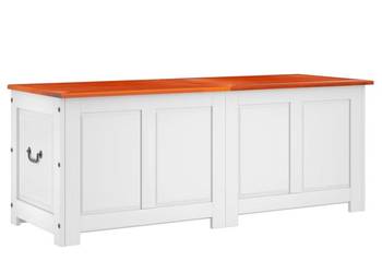 vidaXL Skrzynia z pokrywą, brązowo - biała(SKU:364921)