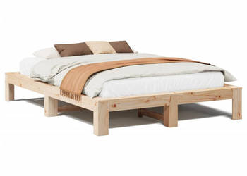 Rama łóżka bez materaca lite drewno sosnowe 140x190 cm WM-3308744