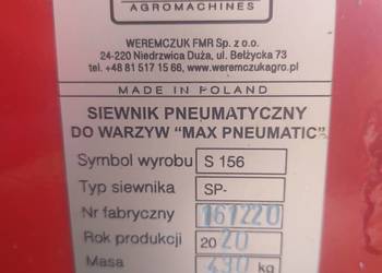 Siewnik WEREMCZUK pneumatyczny do warzyw