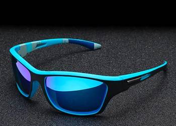 OKULARY PRZECIWSŁONECZNE. POLARYZACYJNE HD. BLACK / BLUE. SPORTOWE. MĘSKIE