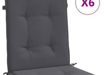 Poduszki na krzesła ogrodowe, 6 szt., antracytowe（314131）