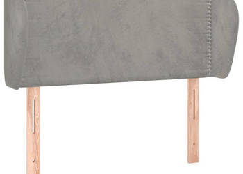 Zagłówek uszak jasnoszary 93x23x78/88 cm aksamitny WM-3117040